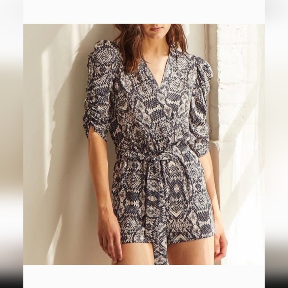 Amanda Uprichard Snake Print Romper Size Medium